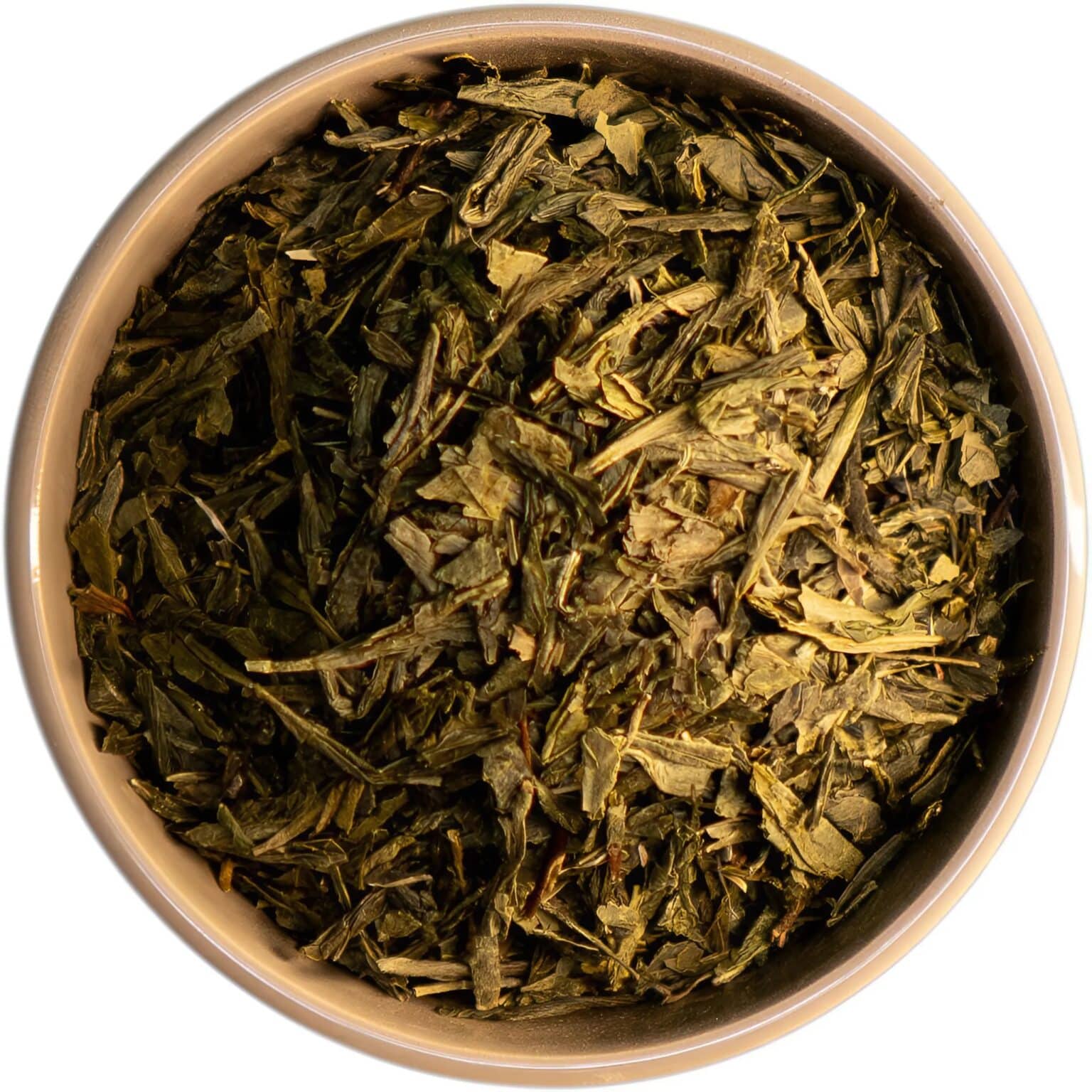Bio Sencha Grüntee – hochwertiger chinesischer Grüntee mit länglich gefaltetem Blatt, leuchtend gelber Tassenfarbe und frischem, grasigem Aroma. Traditionell hergestellt für ein unvergleichliches Geschmackserlebnis