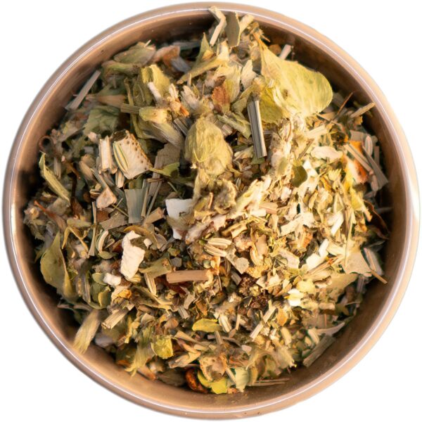 Berggipfel Kräutertee – fein-herbe Mischung mit griechischem Bergtee, süßen Brombeerblättern, Fenchel, Eukalyptus, Krauseminze, Goji- und Sanddornbeeren. Frisch und wohltuend