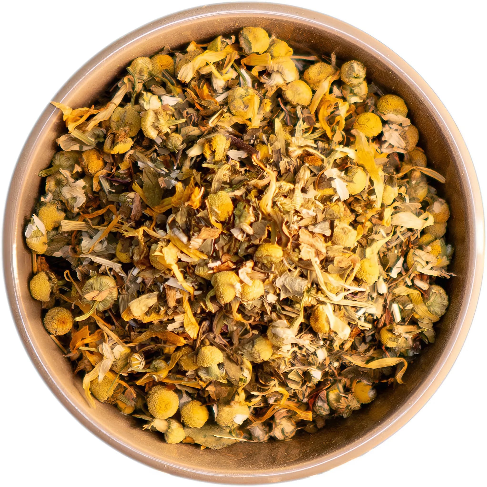 Magenschmeichler Tee – beruhigende Kräutermischung mit Kamille, Pfefferminze, Schafgarbe und Ringelblume. Sanft und wohltuend für den Magen