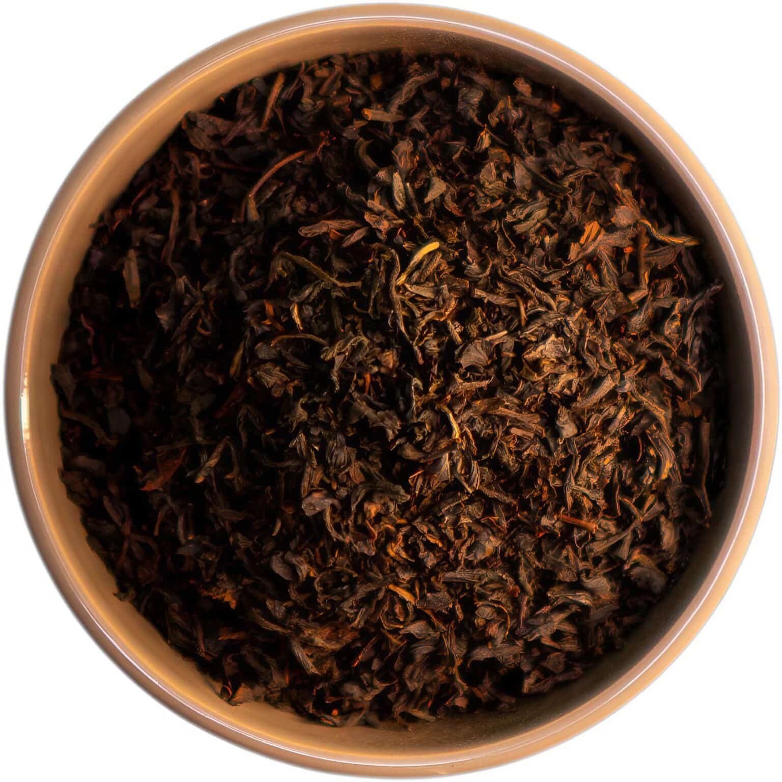 Earl Grey Schwarztee in loser Blattqualität, aromatisiert mit natürlichem Bergamotte-Öl, ideal für Teeliebhaber.