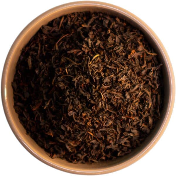 Earl Grey Schwarztee in loser Blattqualität, aromatisiert mit natürlichem Bergamotte-Öl, ideal für Teeliebhaber.