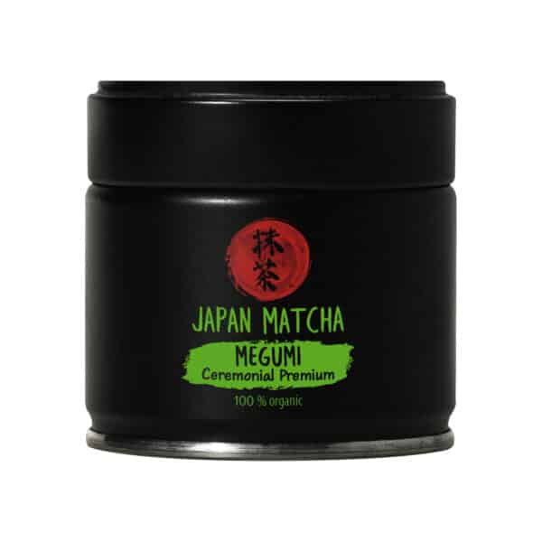 Japan Matcha Megumi – Ceremonial Premium Bio in schwarzer Dose